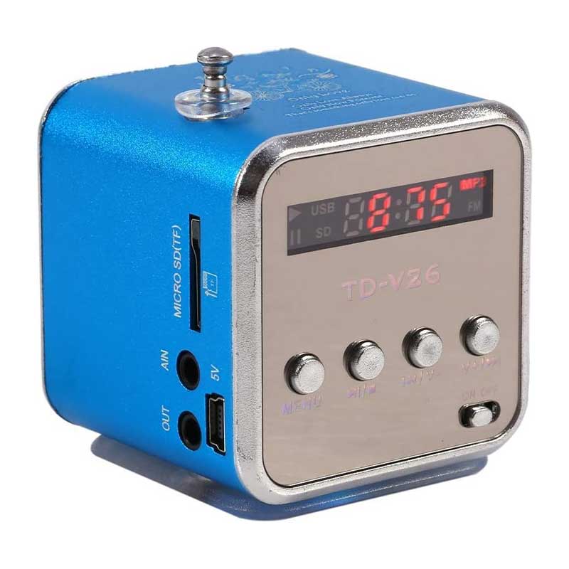 مینی اسپیکر بلوتوثی و رادیو FM مدل TD-V26